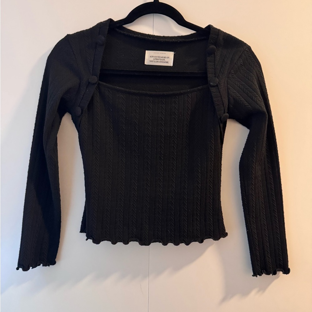 Elegant Black Knit Blouse